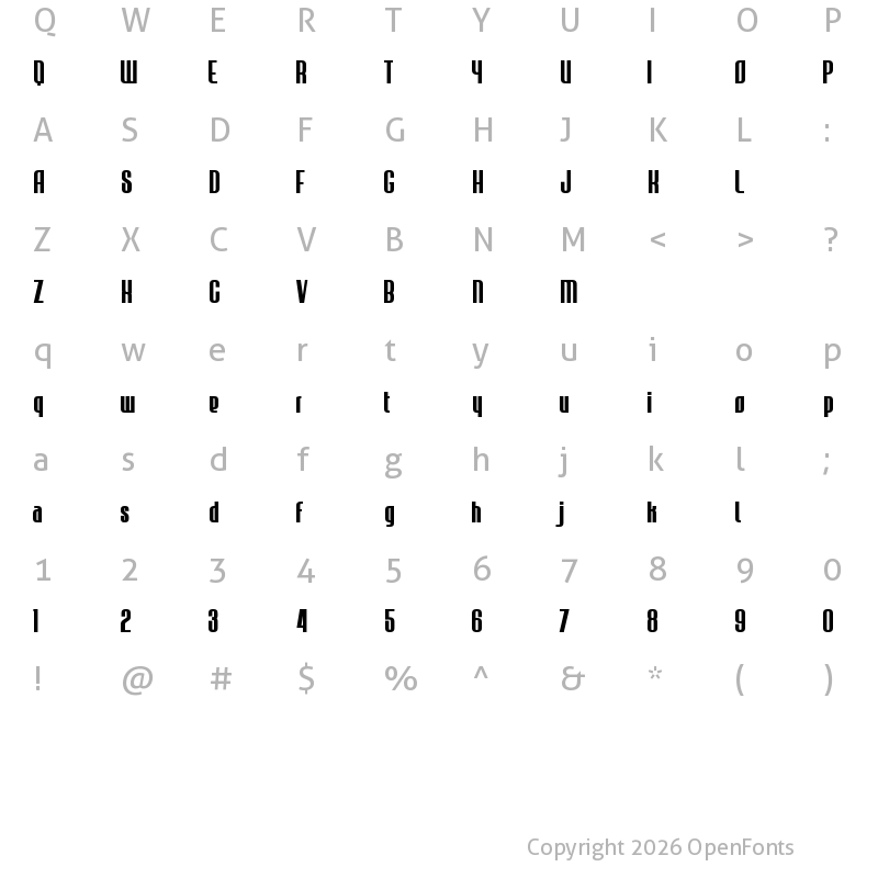 Character Map of JECR Font Bold