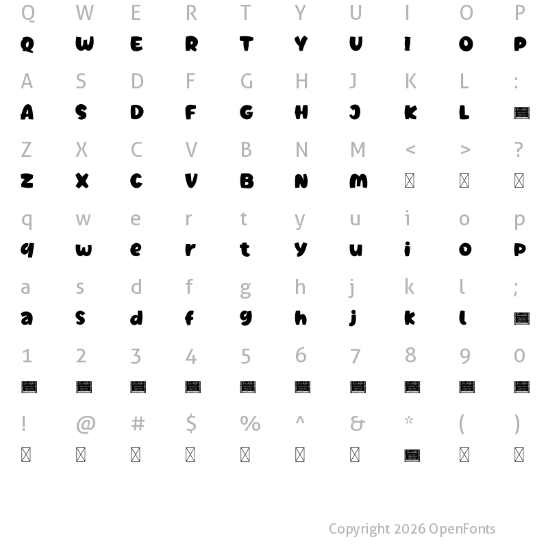Character Map of Jeenull Personal Use