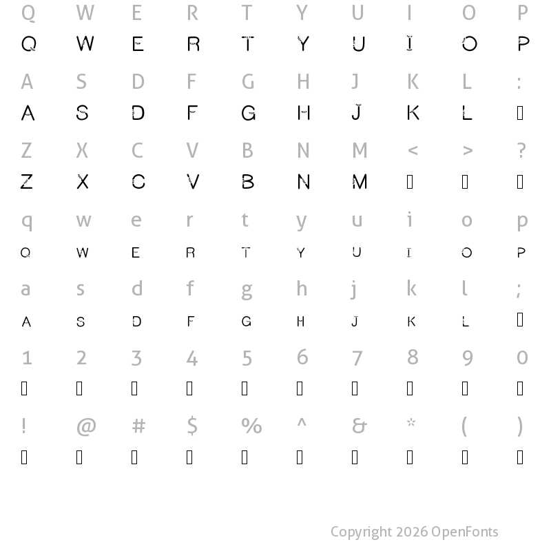 Character Map of JEEPCAPS Medium