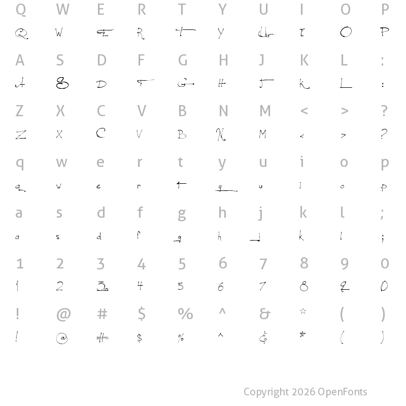 Character Map of Jellyka - le Grand Saut Textual Regular