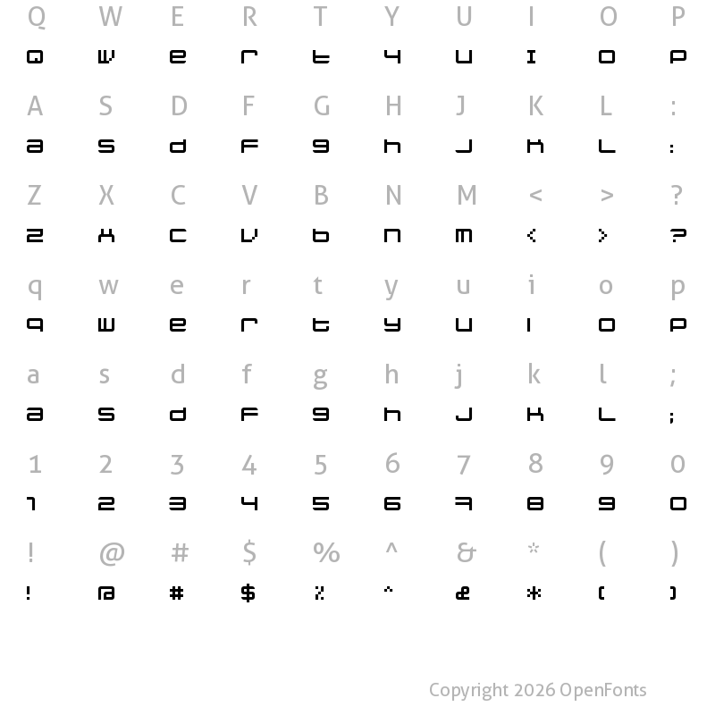 Character Map of jethose FULL Regular
