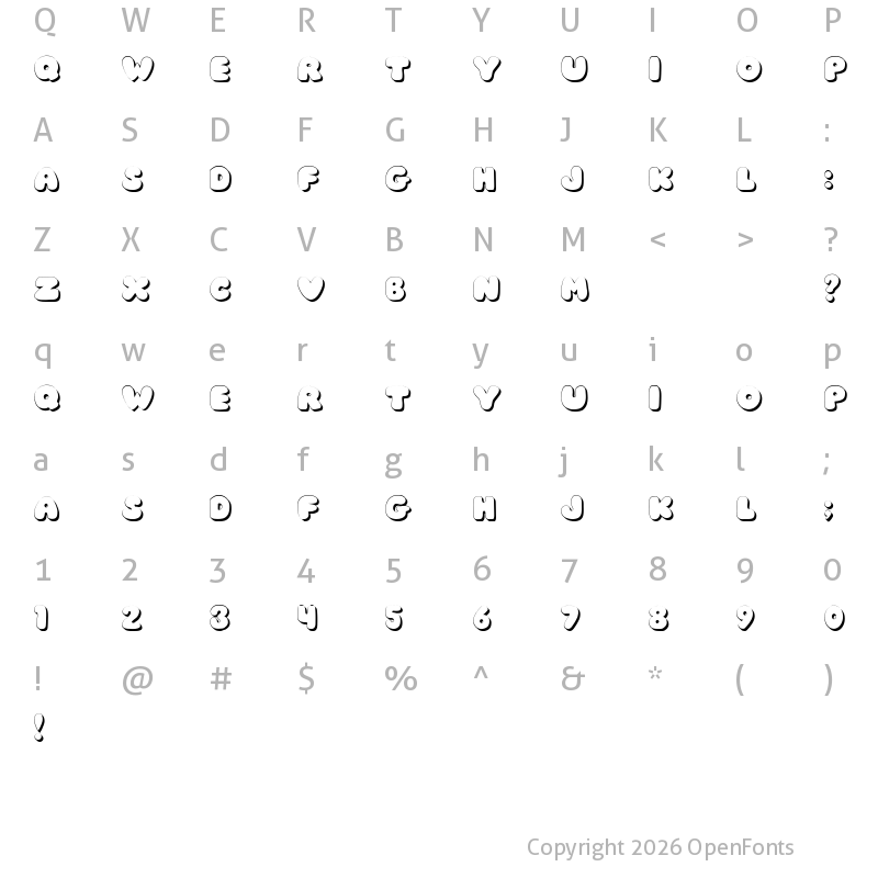 Character Map of JI Chunky Caps Regular