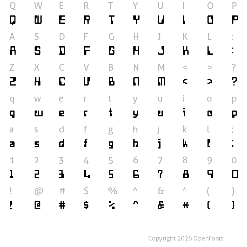 Character Map of JikiTourai Regular