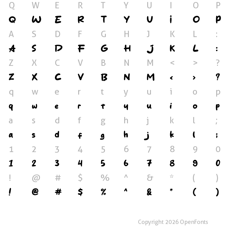 Character Map of Jingle Star Regular