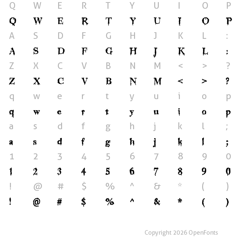 Character Map of Jinkeez Regular