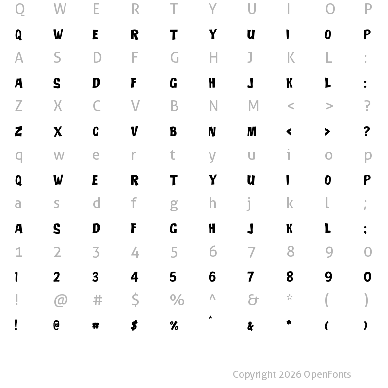 Character Map of JMH ADO Regular