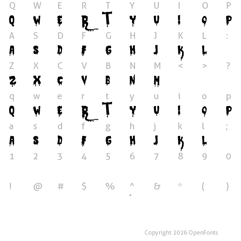 Character Map of JMH CRYPT Regular