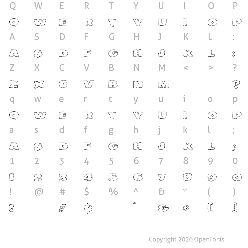 Character Map of JMH EERIE OUT Regular