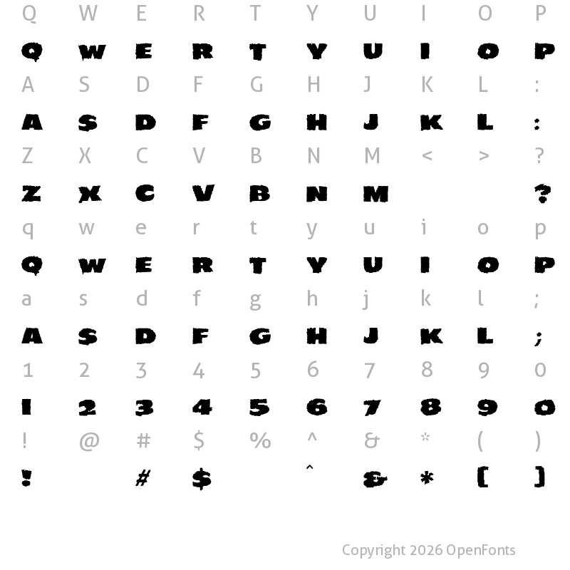 Character Map of JMH EERIE Regular