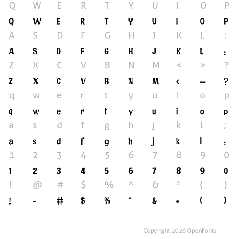 Character Map of JMH PR COND Regular