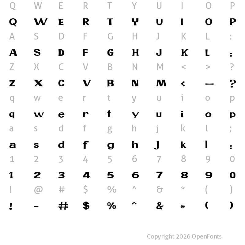 Character Map of JMH PR EXP Regular