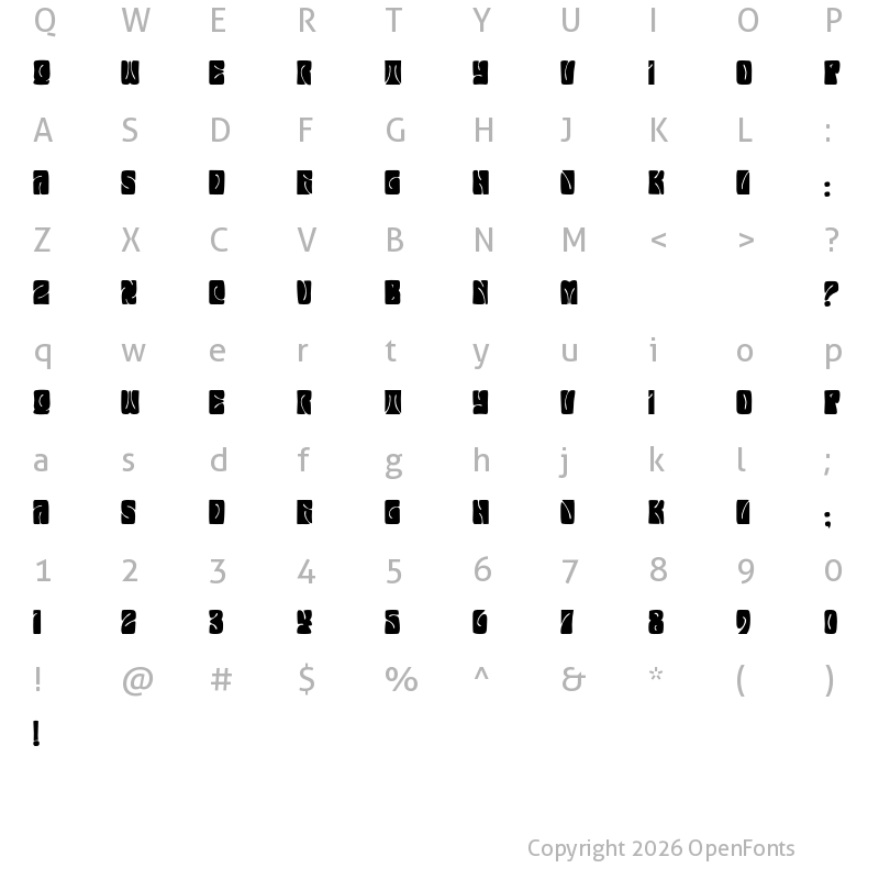 Character Map of JMH Psychedelic CAPS Regular