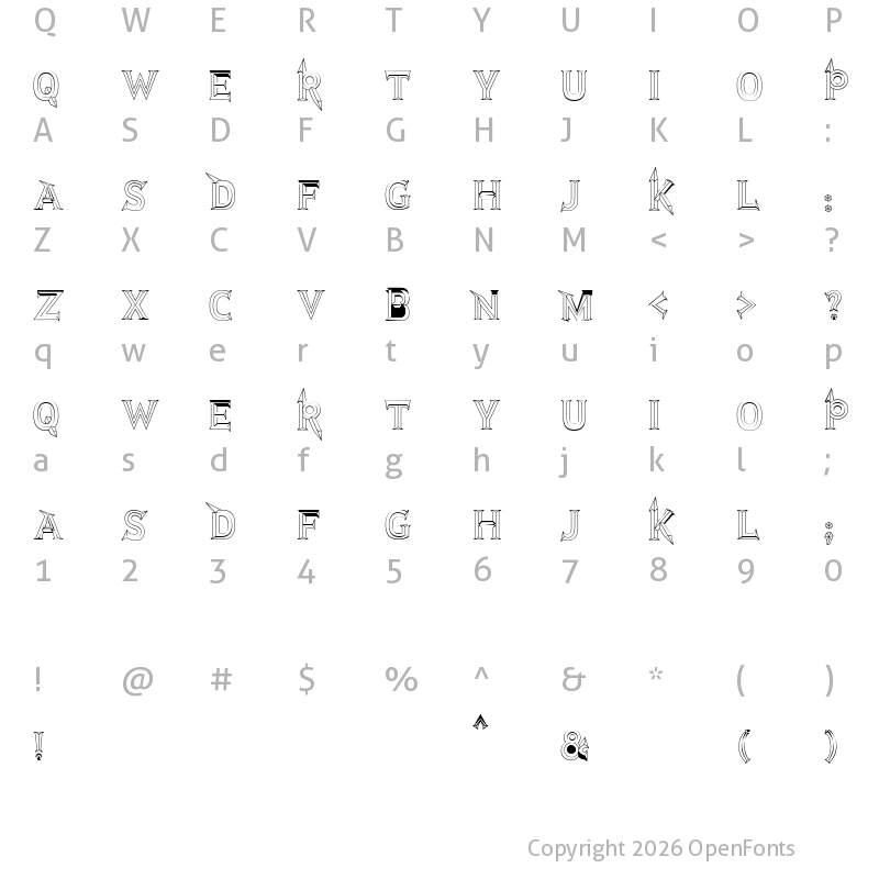 Character Map of JMH Rastan Bold Regular