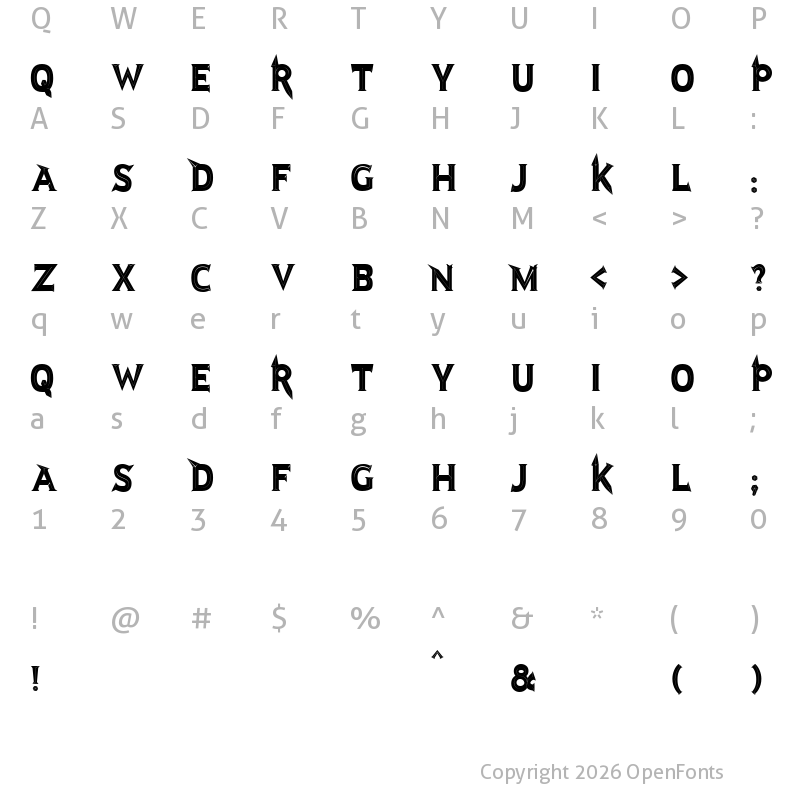 Character Map of JMH Rastan Fine Black Regular