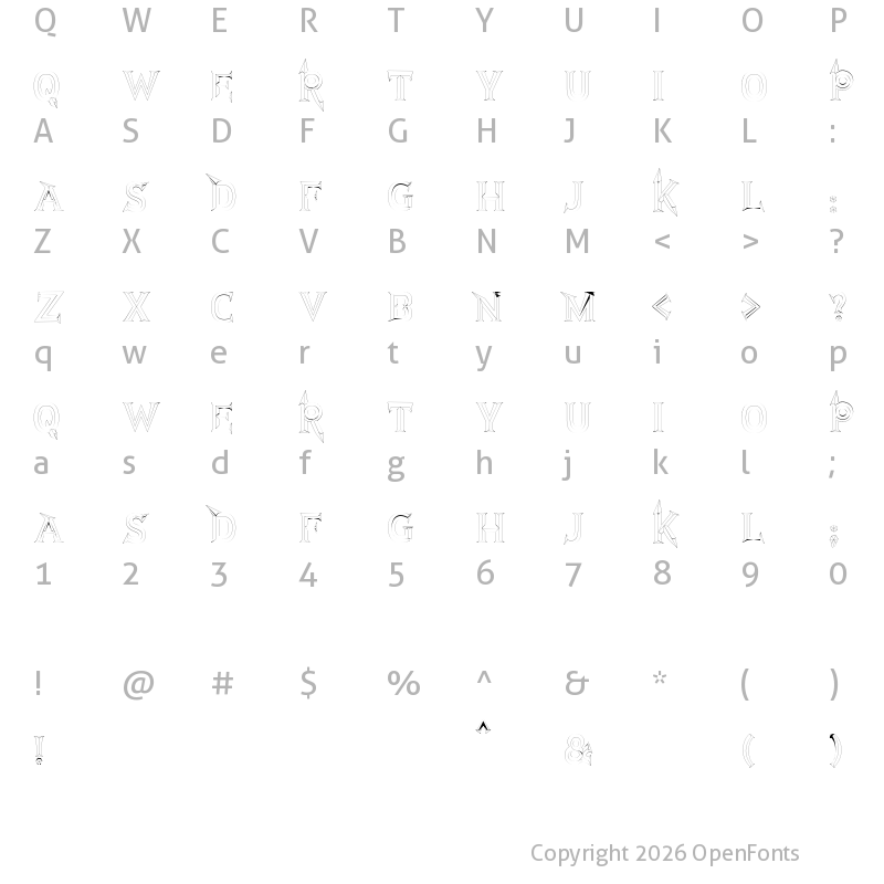 Character Map of JMH Rastan Fine Regular