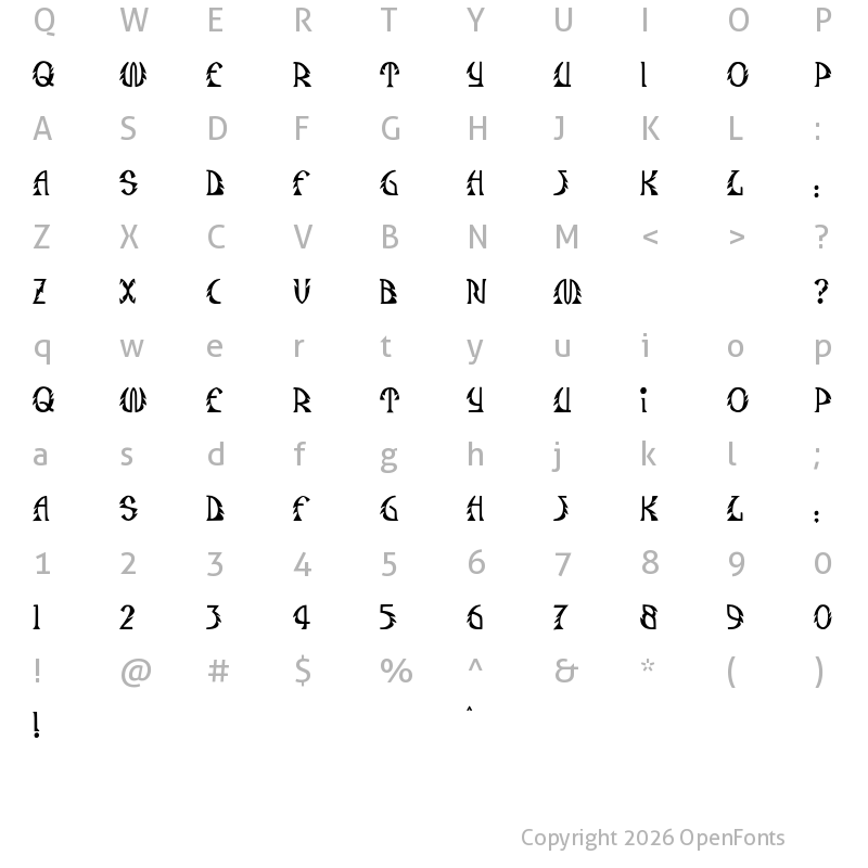 Character Map of JMH Safari Regular