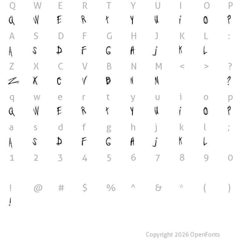 Character Map of Jo_wrote_a_lovesong Regular