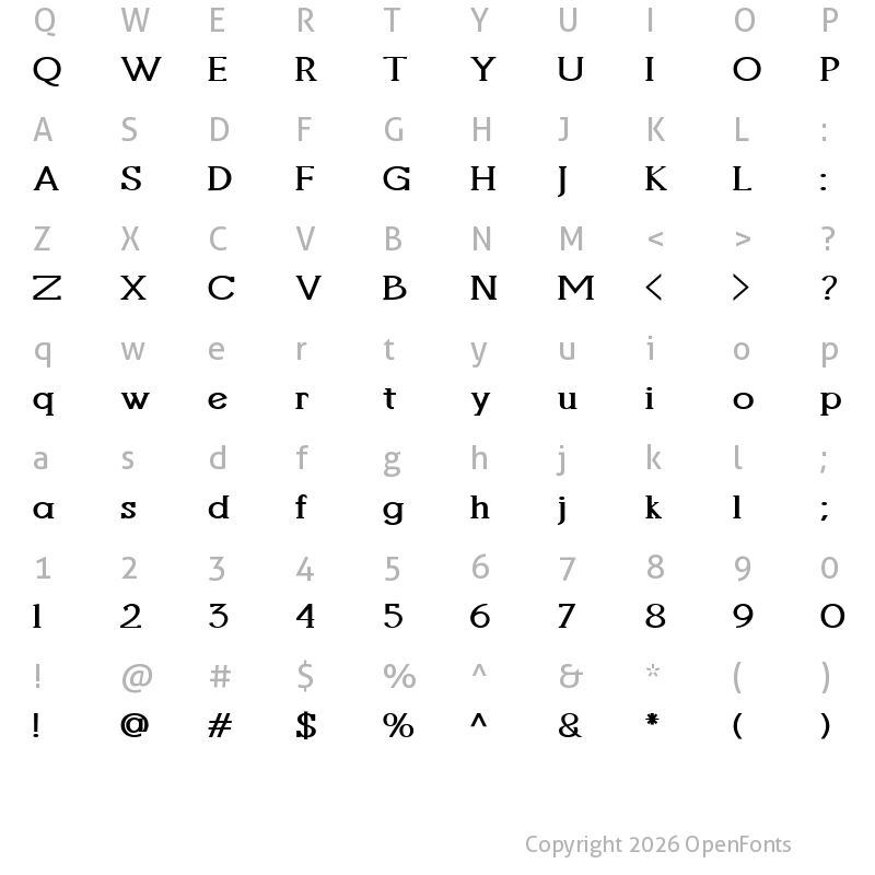 Character Map of Joachim Slab Signature Bold