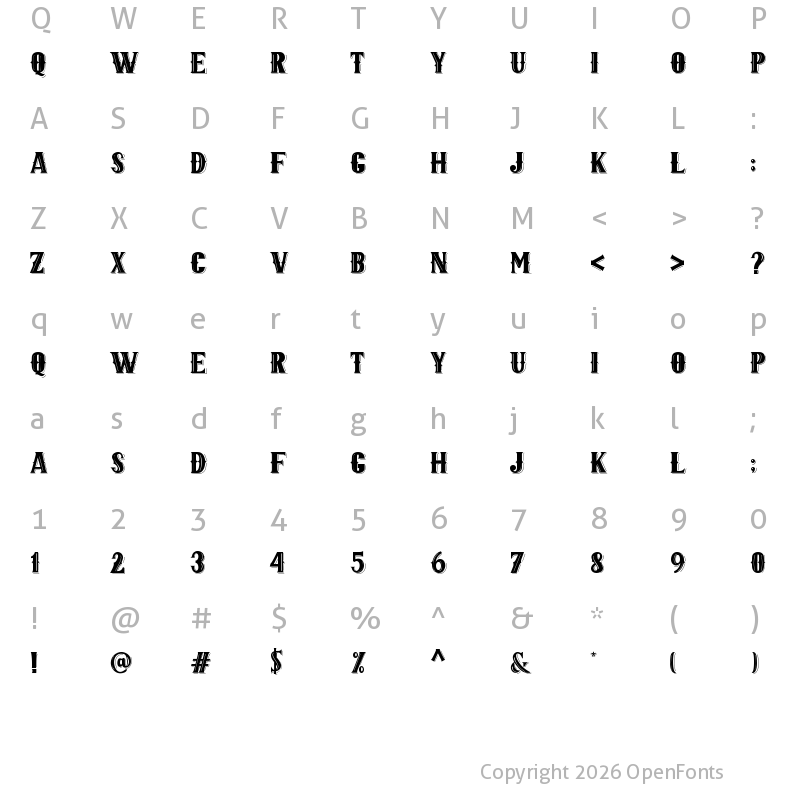 Character Map of JOAQUIN Regular