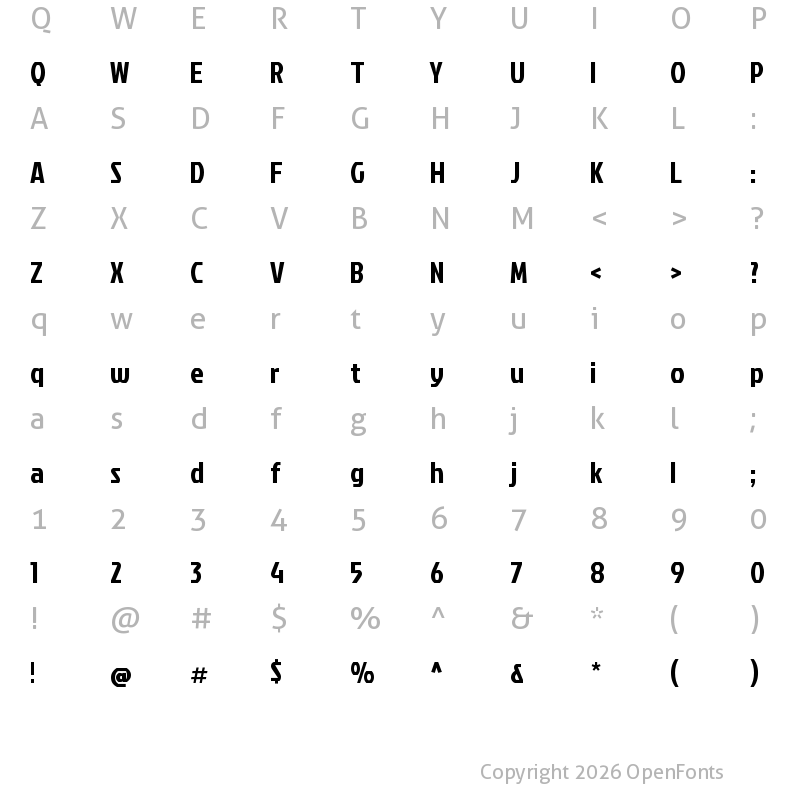 Character Map of Jockey One Regular