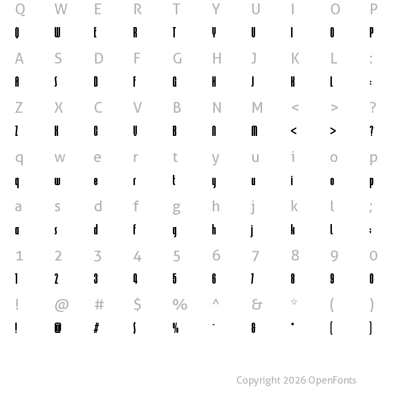 Character Map of Joe Cool Regular