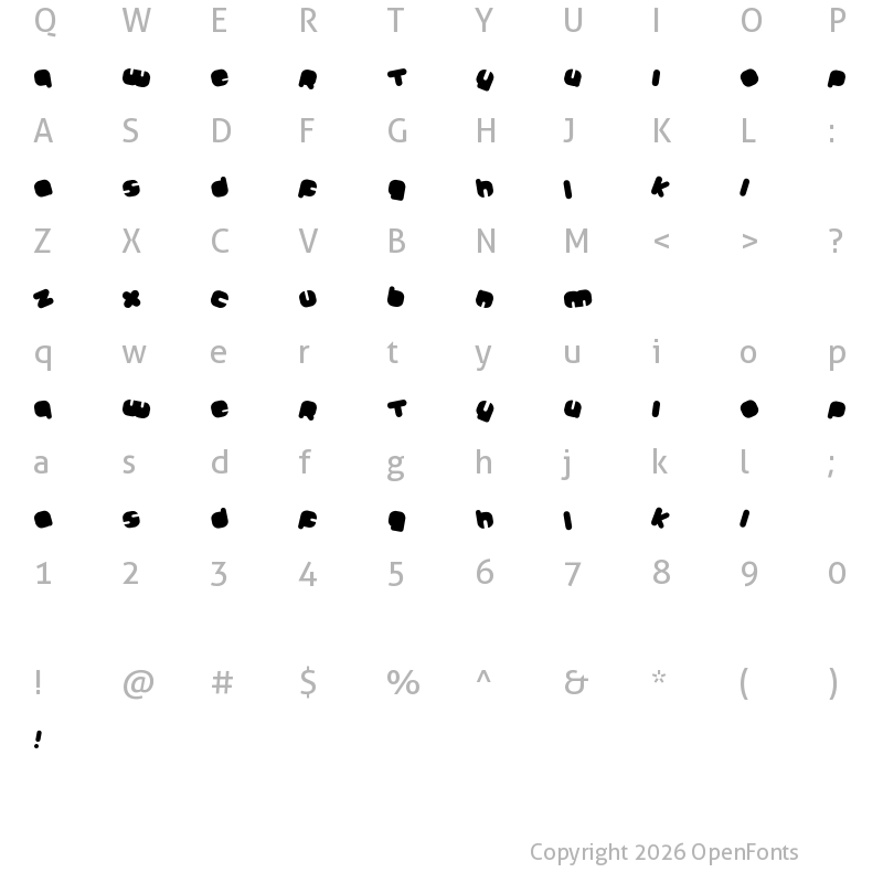 Character Map of Johanneke Black Mixed Regular