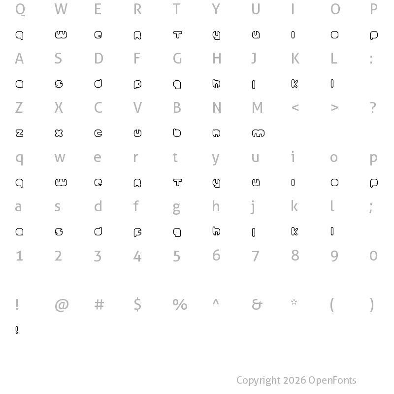 Character Map of Johanneke Regular