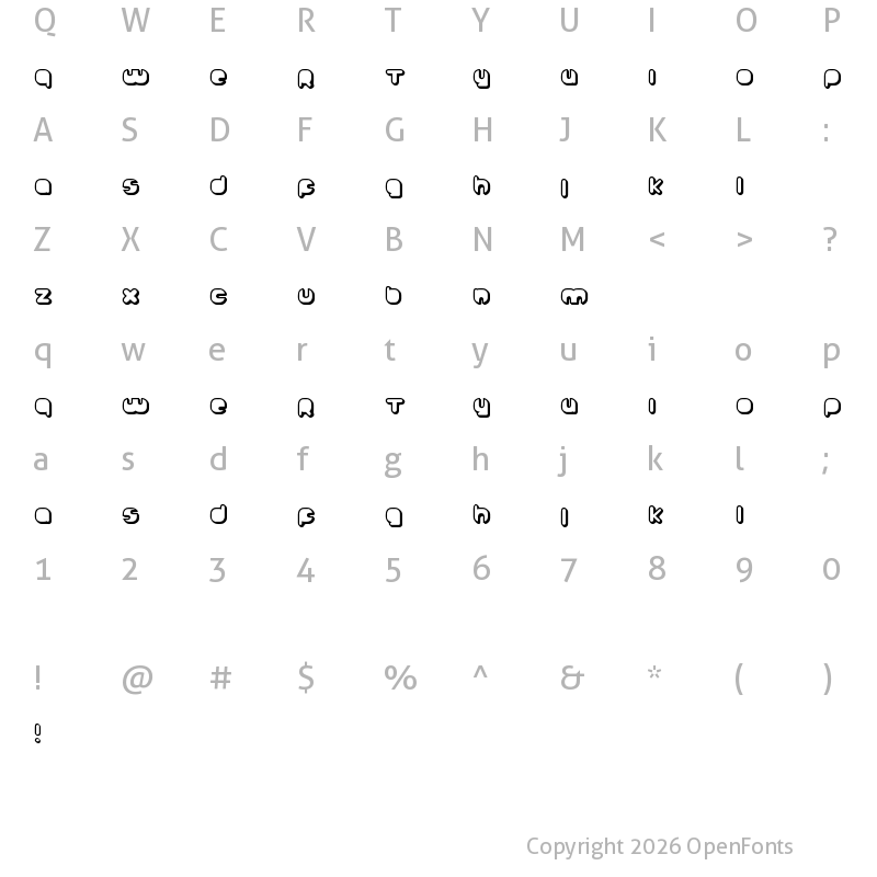Character Map of Johanneke Shadow Regular