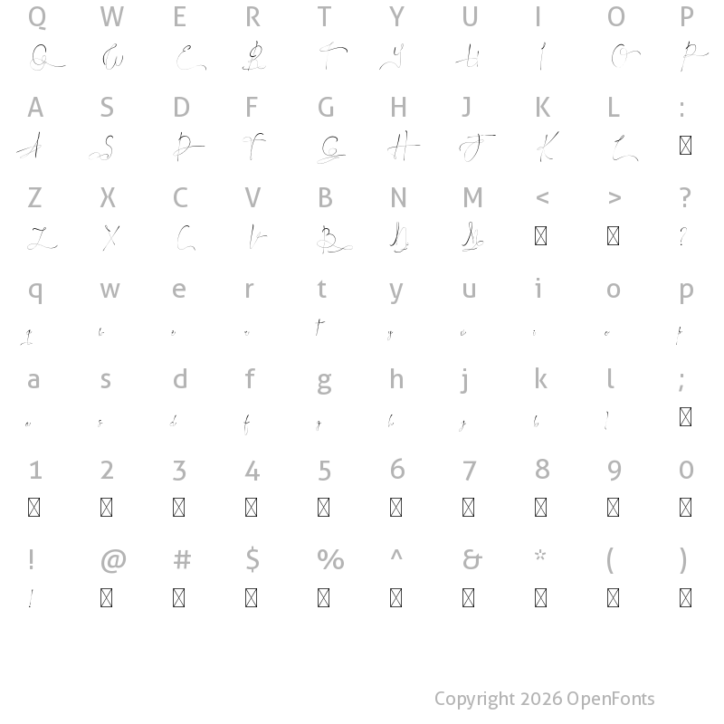 Character Map of JohnAsttern - Demo Regular