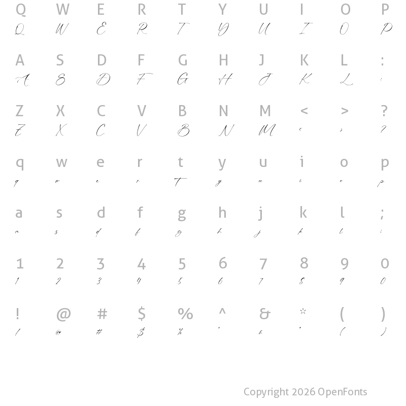 Character Map of Johnfoster Regular