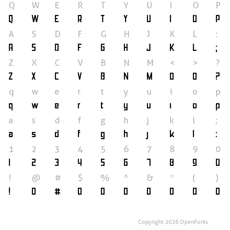 Character Map of Jolana Regular