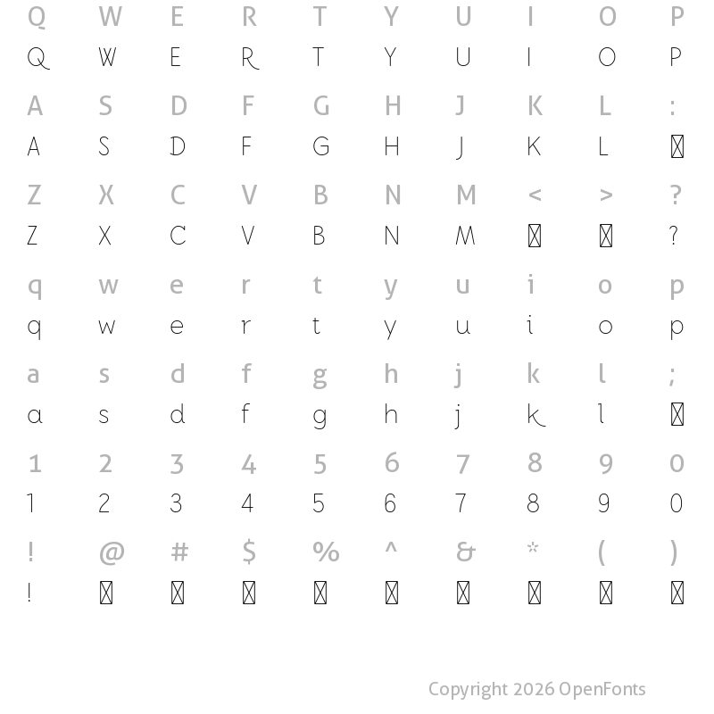 Character Map of JonahAFYL Light