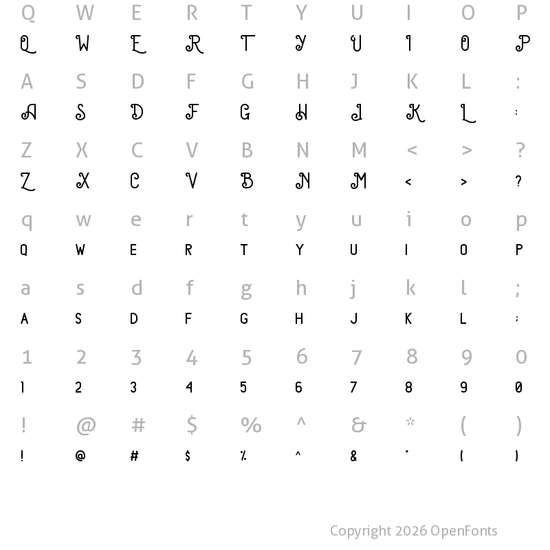 Character Map of Jonesan Regular