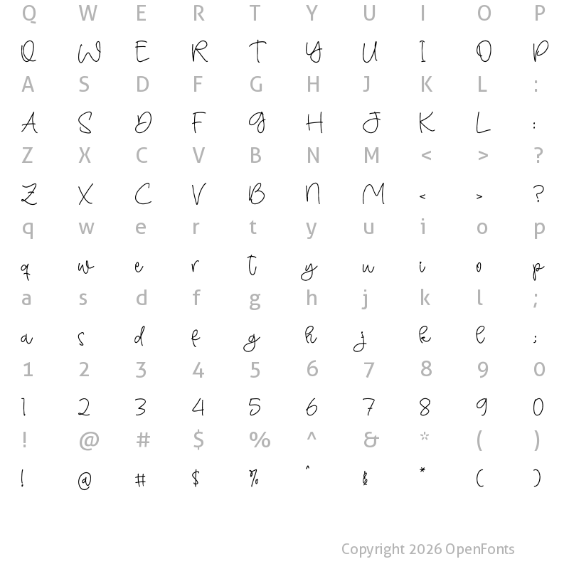 Character Map of Jooylline Regular