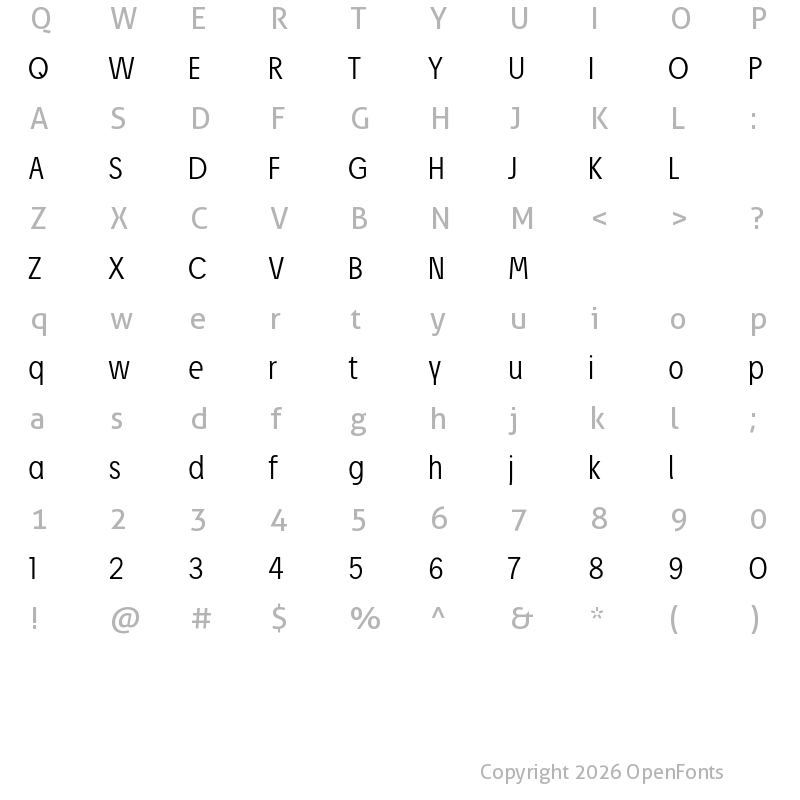 Character Map of Josef Pro Light