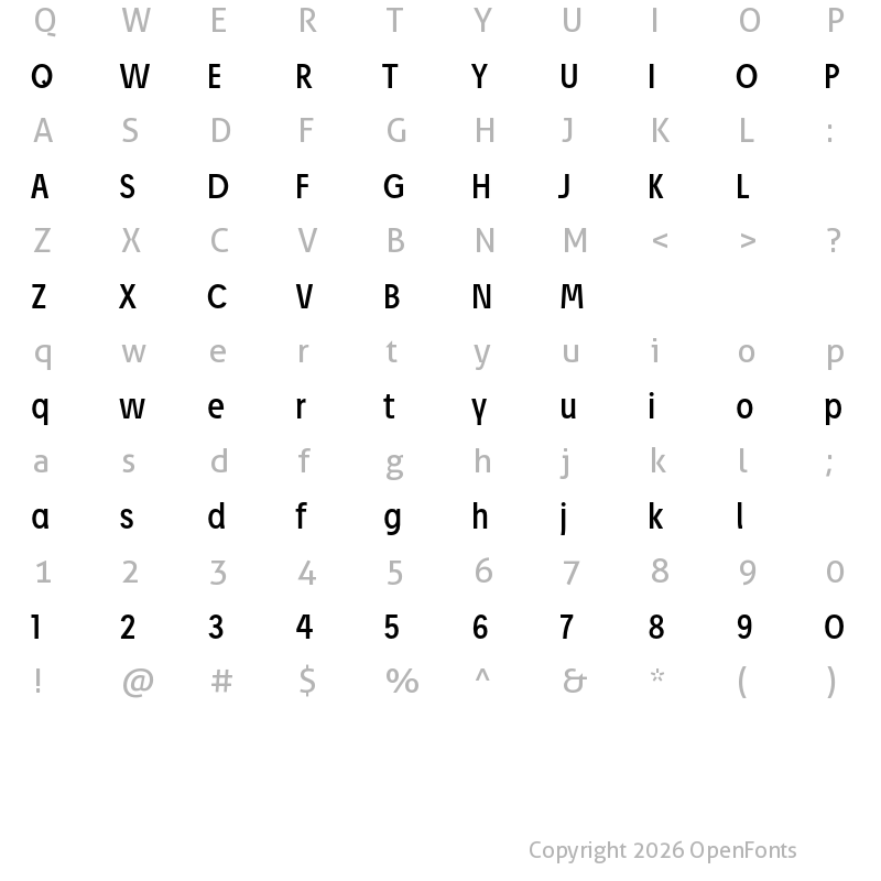 Character Map of Josef Pro Regular