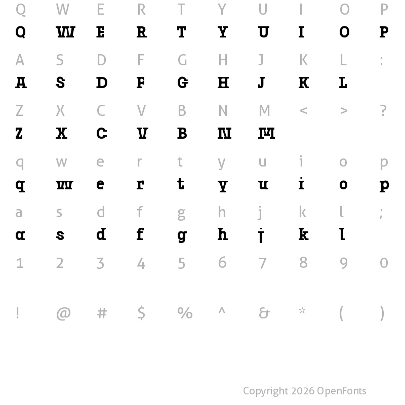 Character Map of Josefov Bold