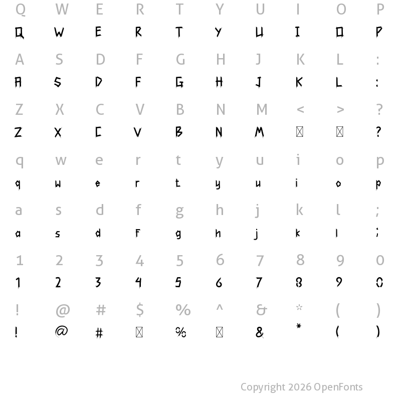 Character Map of Jouright Bold