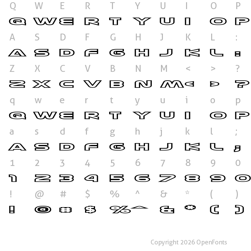 Character Map of Joy Circuit Regular