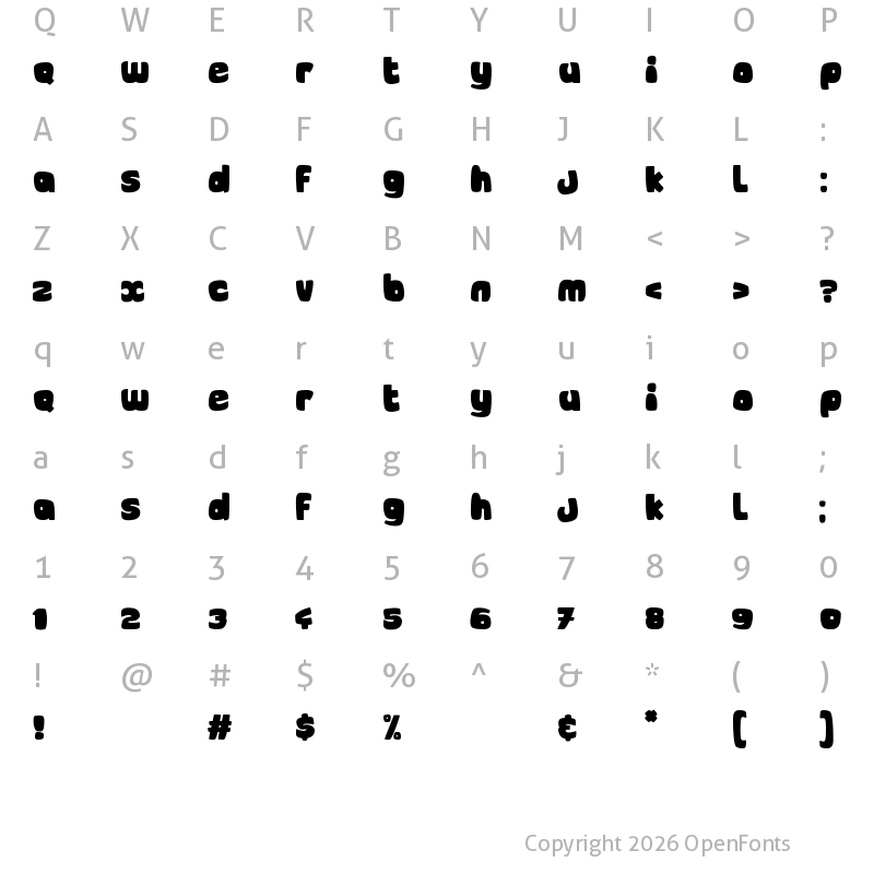 Character Map of Joystick Regular