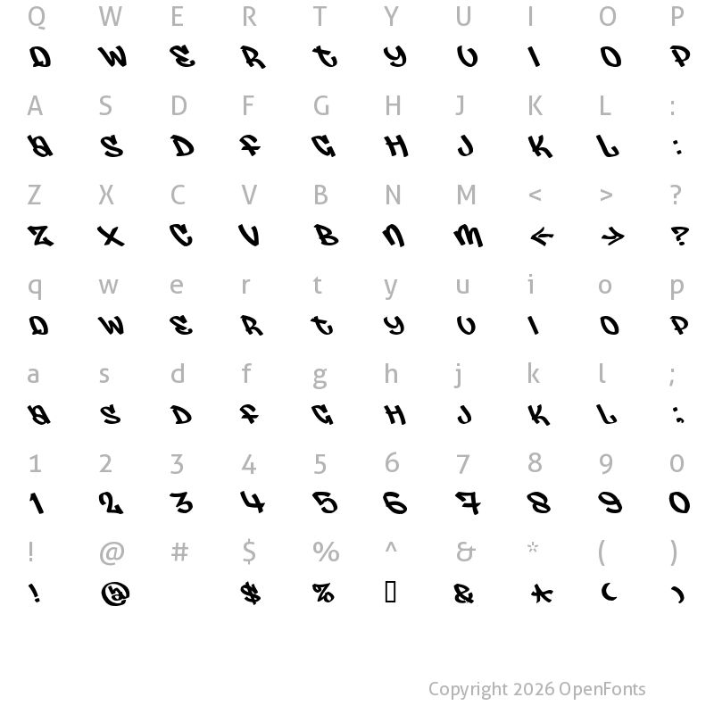 Character Map of Judas Regular