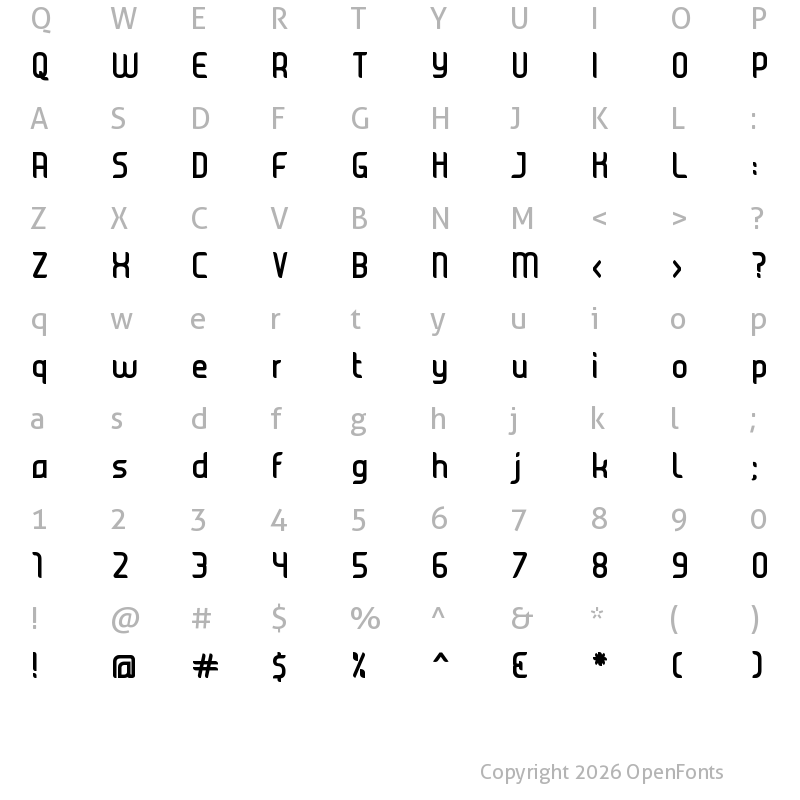 Character Map of JUICE Bold Bold