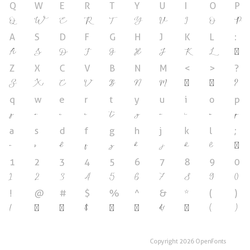 Character Map of Julaika Regular
