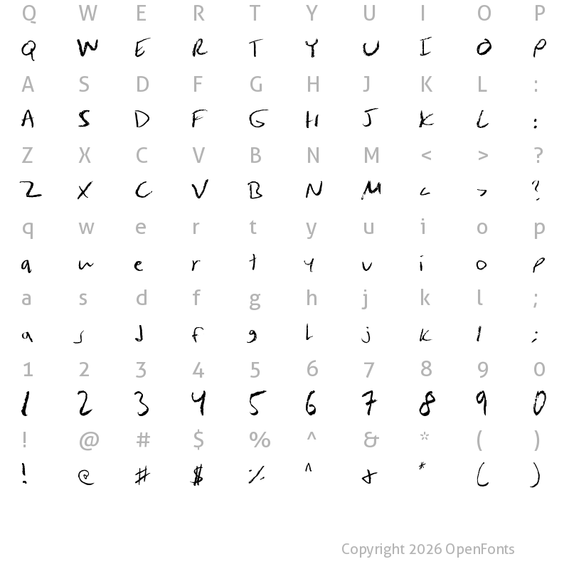 Character Map of JulesHand Regular