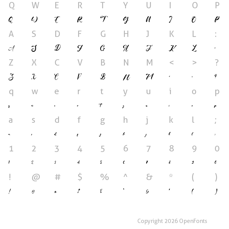 Character Map of Jullia Paul Regular