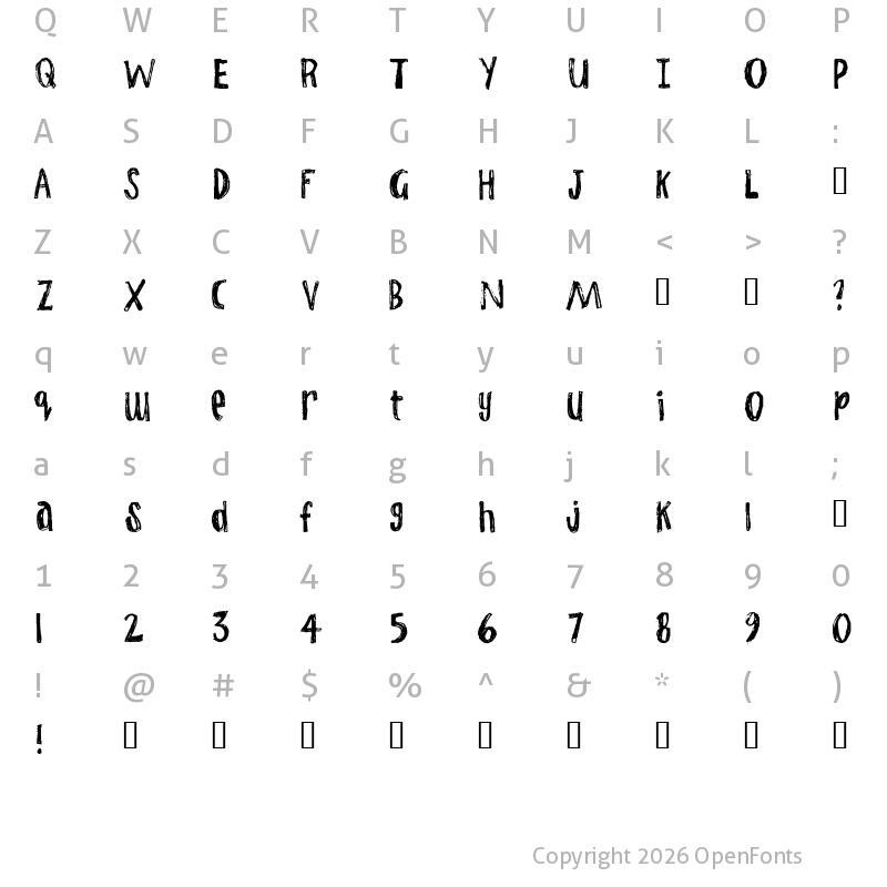 Character Map of Jump Start Regular