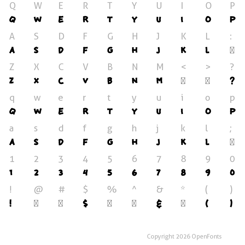 Character Map of Jumpking Regular