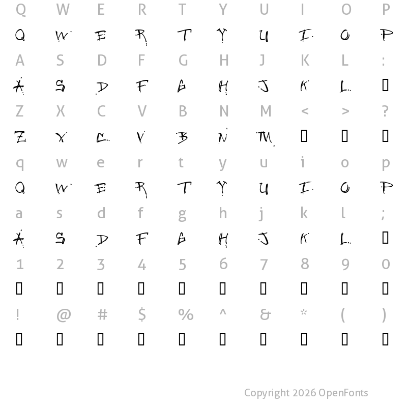 Character Map of Jungle Bold