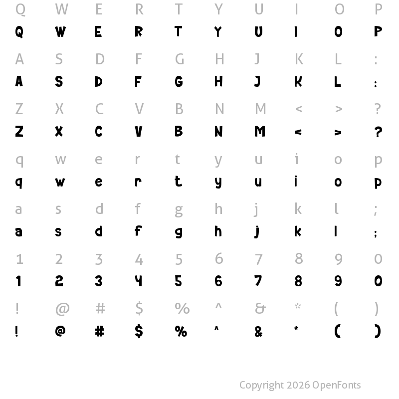 Character Map of Jungle Ranger Regular