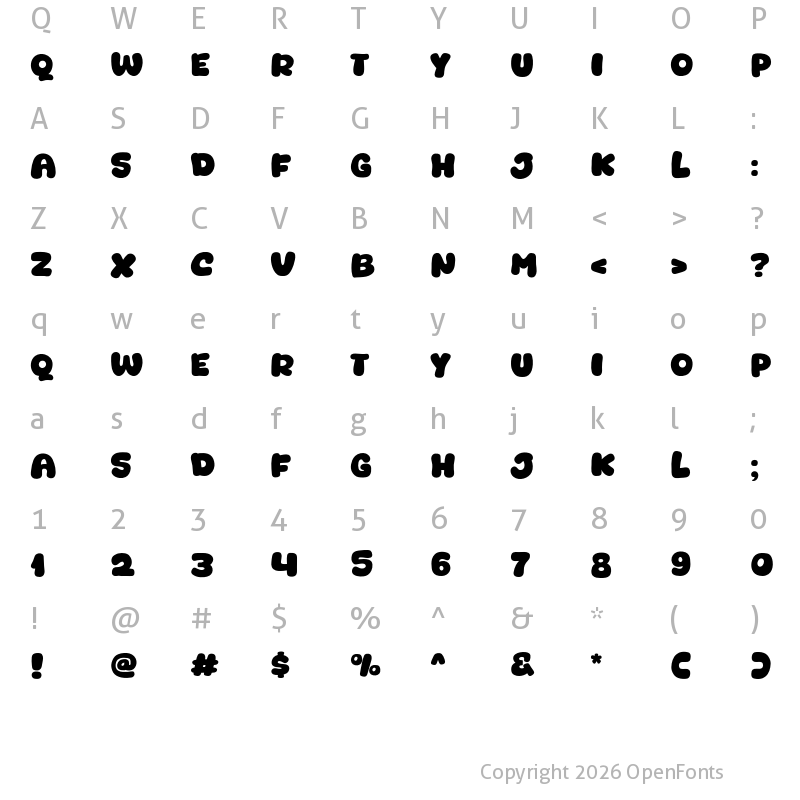 Character Map of Junicat Regular